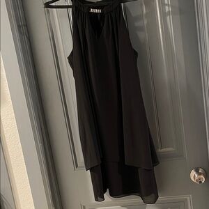 SL Fashions Black High-Low Layered Cocktail Dress